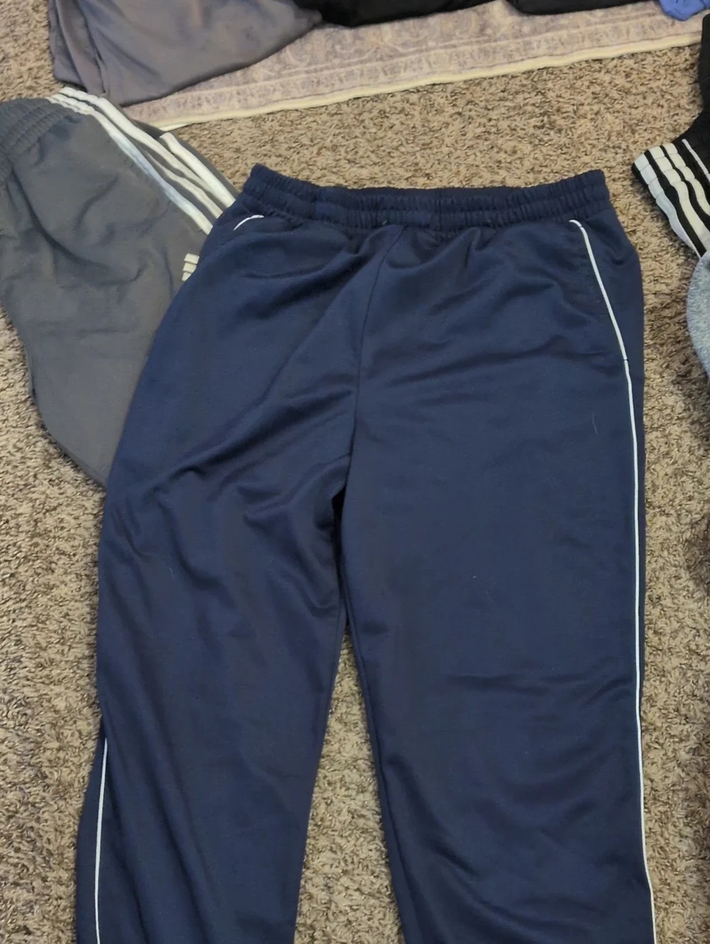 tek gear Navy Sweatpants with White Side Piping